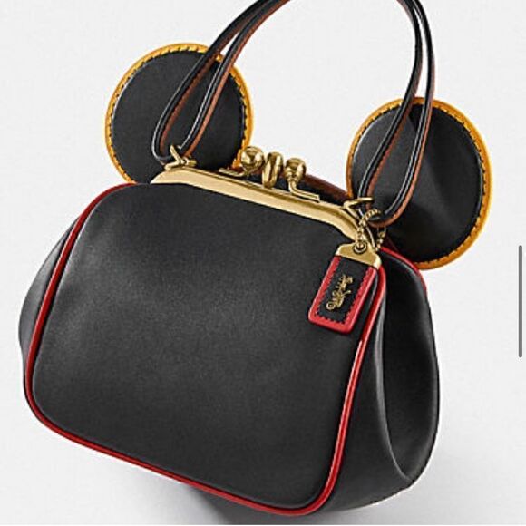 COACH Leather Keith Haring X Disney Mickey Mouse Kisslock Bag limited Edition - Picture 3 of 14